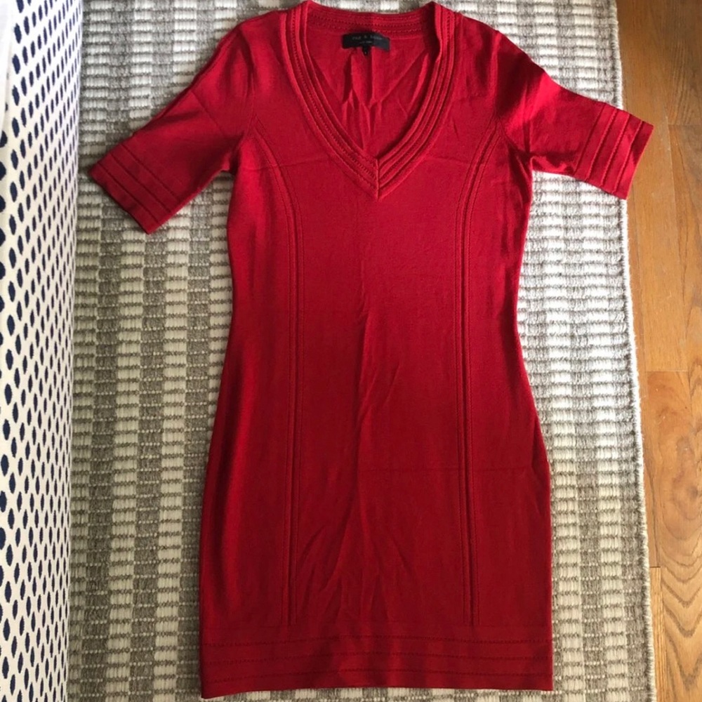 Rag & Bone red fitted dress size M